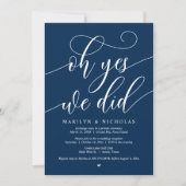 Invitation Mariage Elopement Party, Oh Oui, Nous L'Avons Fait (Devant)
