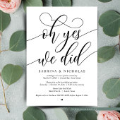 Invitation Mariage Elopement Party, Oh Oui, On A Fait Une Inv
