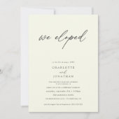 Invitation Mariage Elopement photo classique élégant Script (Devant)