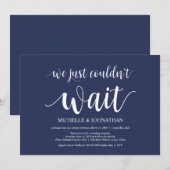 Invitation Mariage Elopement Réception Rustique Bleu Nuit (Devant / Derrière)