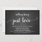 Invitation Mariage Elopement, Rien De Fancy Just Love Diner (Devant)