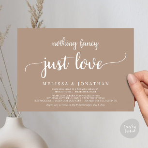 Invitation Mariage Elopement, Rien De Fancy Just Love Diner