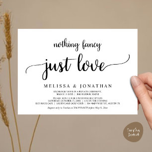 Invitation Mariage Elopement, Rien De Fancy Just Love Diner