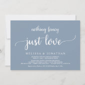 Invitation Mariage Elopement, Rien De Fancy Just Love Diner (Devant)