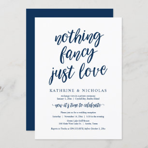 Invitation Mariage Elopement, Rien De fantaisie, Juste Amour 