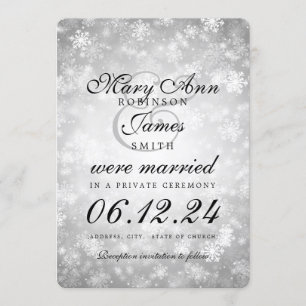 Invitation Mariage / Elopement Silver Winter Wonderland