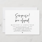 Invitation Mariage Elopement, Surprise, nous avons fui (Devant)