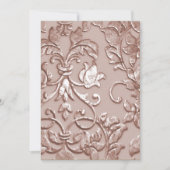 Invitation Mariage Embossé Look Damask Blush (Devant)