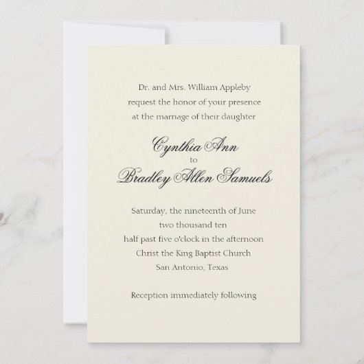 Invitation Mariage Embossé Look Damask Blush (Dos)