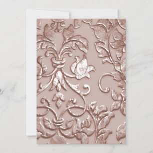 Invitation Mariage Embossé Look Damask Blush