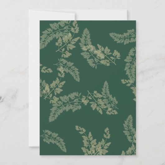 Invitation Mariage Emerald et Golden Leaf (Dos)