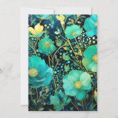 Invitation Mariage Emerald Green, Gold et Black Floral (Dos)