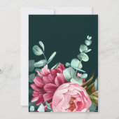 Invitation Mariage Emerald Green Watercolor Bourgogne Fleurs (Dos)