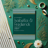 Invitation Mariage Emerald moderne vert, blanc et or