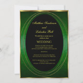 Invitation Mariage Emerald Or vert noir Elégant moderne (Devant)