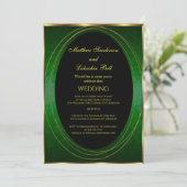 Invitation Mariage Emerald Or vert noir Elégant moderne (Debout devant)