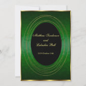 Invitation Mariage Emerald Or vert noir Elégant moderne (Dos)