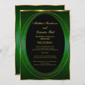 Invitation Mariage Emerald Or vert noir Elégant moderne (Devant / Derrière)