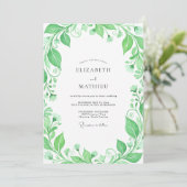 Invitation Mariage Émeraude Bio Flourish (Debout devant)