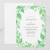Invitation Mariage Émeraude Bio Flourish (Devant / Derrière)