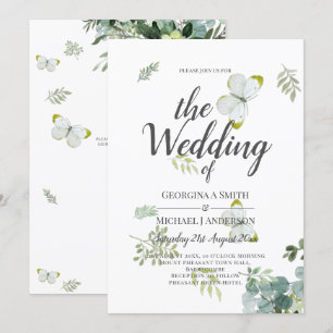 Invitation Mariage émeraude Feuille chic Eucalyptus