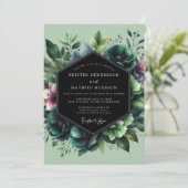 Invitation Mariage Emeraude Moody Bloom (Debout devant)