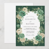Invitation Mariage Émeraude Succulent Eucalyptus (Devant / Derrière)
