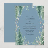 Invitation Mariage Émeraude Toujours Vert (Devant / Derrière)