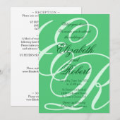 Invitation Mariage émeraude vert (Devant / Derrière)