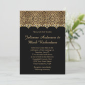 Invitation Mariage Empreinte de léopard Gold Diamonds Bling (Debout devant)