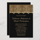Invitation Mariage Empreinte de léopard Gold Diamonds Bling (Devant / Derrière)