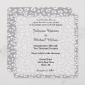 Invitation Mariage Empreinte de léopard gris et blanc (Devant / Derrière)