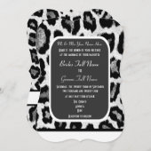 Invitation mariage empreinte de léopard noir et blanc (Devant / Derrière)