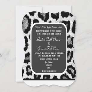 Invitation mariage empreinte de léopard noir et blanc