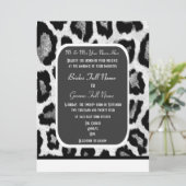 Invitation Mariage empreinte de léopard noir et blanc (Debout devant)