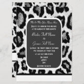 Invitation Mariage empreinte de léopard noir et blanc (Devant / Derrière)