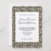 Invitation Mariage Empreinte de léopard noir or (Devant)