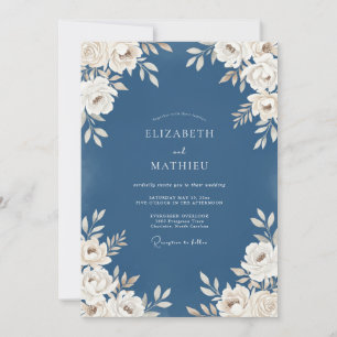 Invitation Mariage en Acier et Pétale d'Ivoire