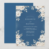 Invitation Mariage en Acier et Pétale d'Ivoire (Devant / Derrière)