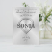 Invitation Mariage en acier inoxydable brossé (Debout devant)