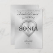 Invitation Mariage en acier inoxydable brossé (Devant / Derrière)