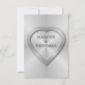 Invitation Mariage en acier inoxydable brossé (Devant)