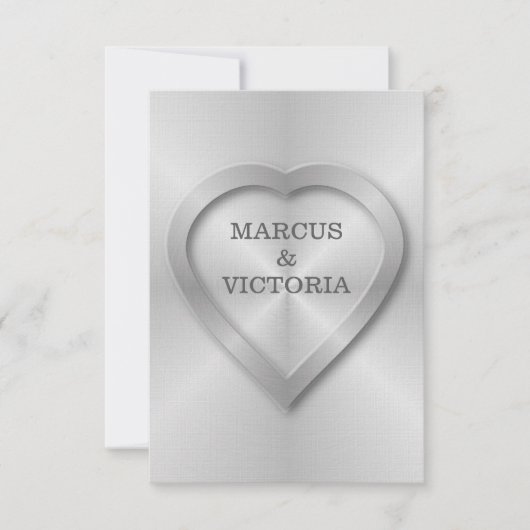 Invitation Mariage en acier inoxydable brossé (Devant)