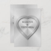 Invitation Mariage en acier inoxydable brossé (Devant / Derrière)