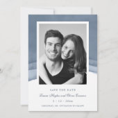 Invitation Mariage en Aquarelle bleu ardoise Ombre Enregistre (Devant)