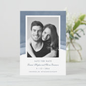 Invitation Mariage en Aquarelle bleu ardoise Ombre Enregistre (Debout devant)