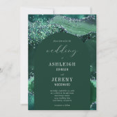 Invitation Mariage en arc de Parties scintillant Emerald Gree (Devant)