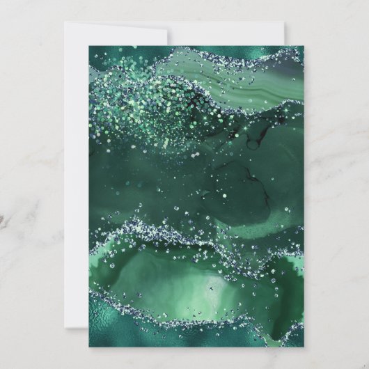 Invitation Mariage en arc de Parties scintillant Emerald Gree (Dos)