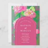 Mariage en arc rose de peinture végétale