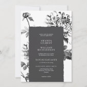 Invitation Mariage en art à l'encre de chrysanthème (Devant)